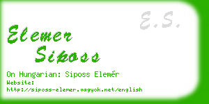 elemer siposs business card
