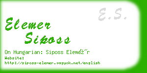 elemer siposs business card